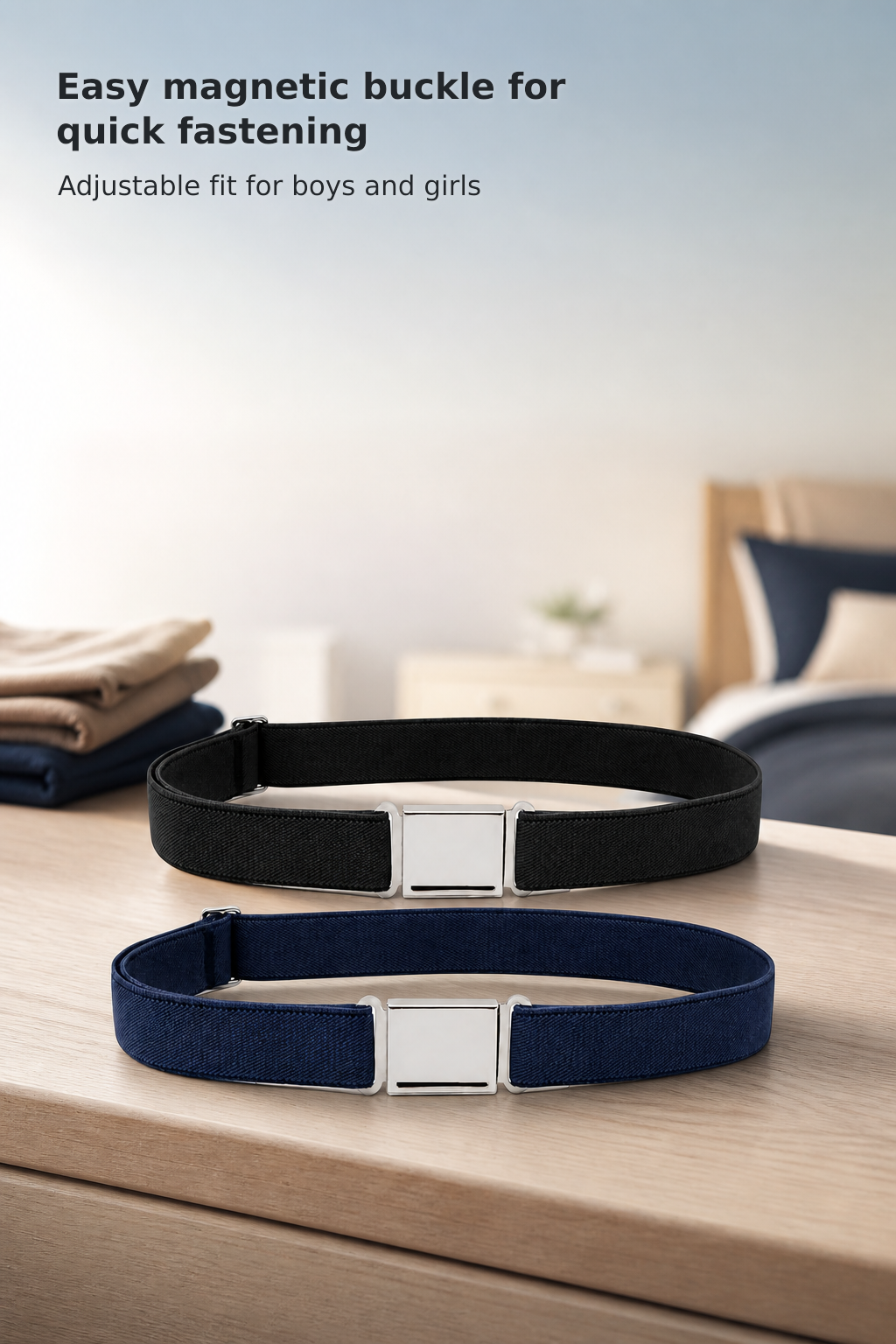 2-Pack Adjustable Magnetic Belts for Kids