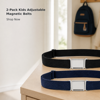 2-Pack Adjustable Magnetic Belts for Kids